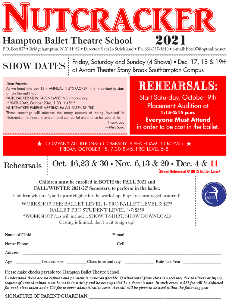Hampton Ballet Theatre School Schedule